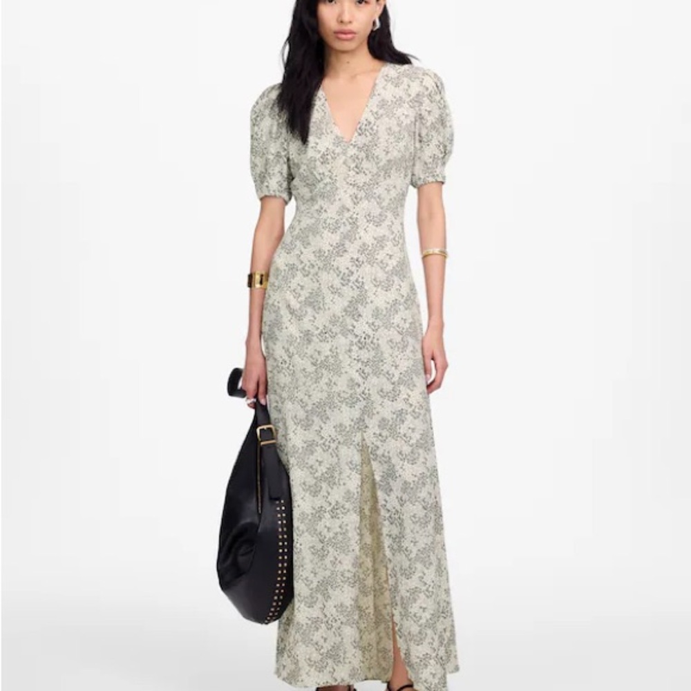 Madewell Green Floral Maxi Dress